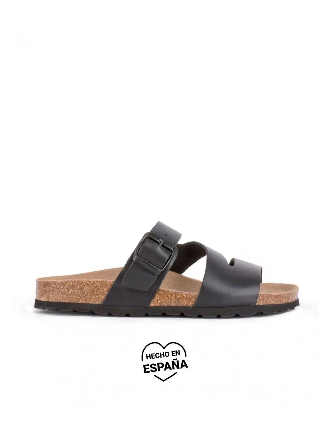 AUTENTI Sandalias Tiras Suela Corcho Negro