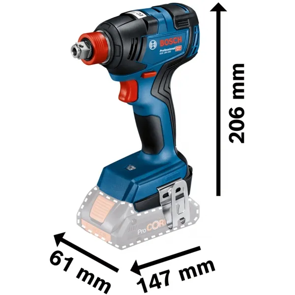 Bosch - GDX 18V-200 - Atornilladora con impacto con 2 baterías, Li-Ion, 18 V, 4 ah, 1/2 pulgada cuadrada y 1/4 pulgada hexágono 