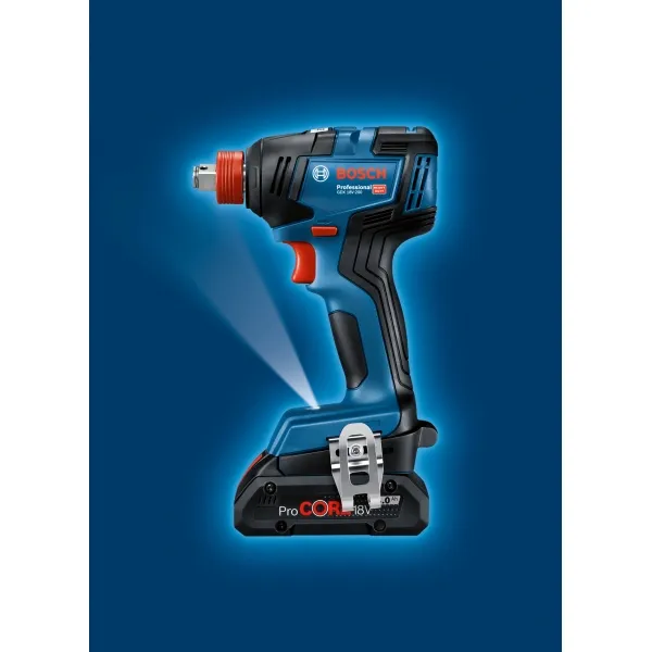 Bosch - GDX 18V-200 - Atornilladora con impacto con 2 baterías, Li-Ion, 18 V, 4 ah, 1/2 pulgada cuadrada y 1/4 pulgada hexágono 