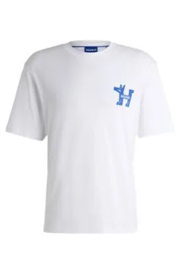 Camiseta de punto de algodón con gráfico de logo estampado