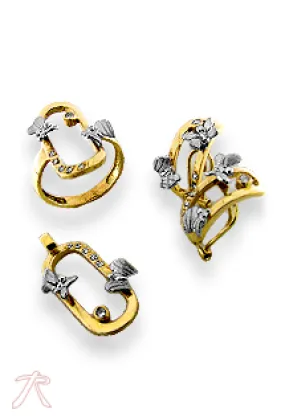 Conjunto oro, pendientes sortija y colgante. 146_1500