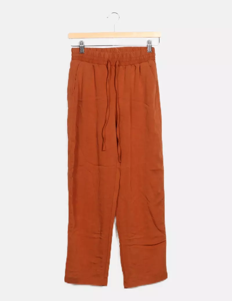 H&M Pantalón fluido marrón