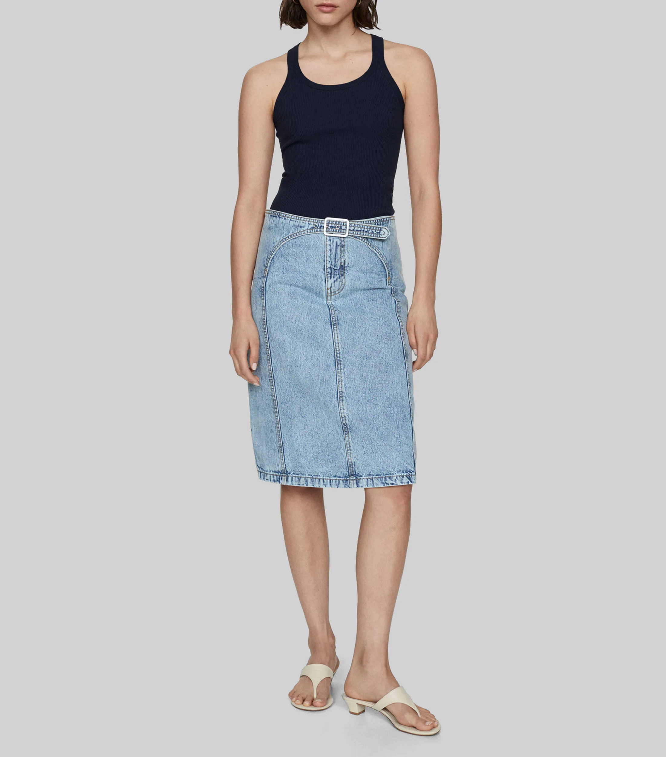 Mango Top Cuello Redondo Sin Mangas Mujer