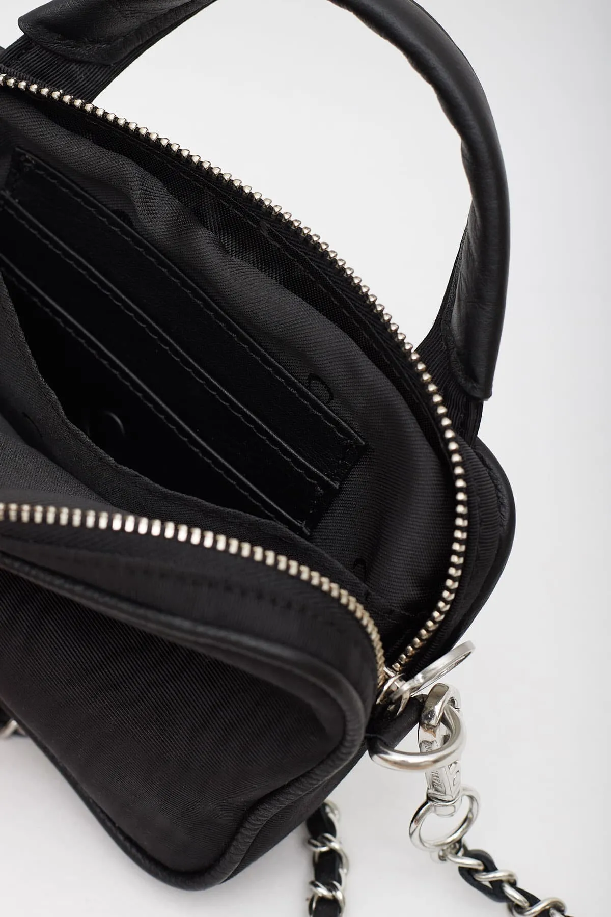 MARINE SERRE BLACK MINI MADAME MOIRE BAG