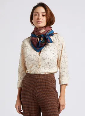NICE THINGS Pañuelo estampado en marron