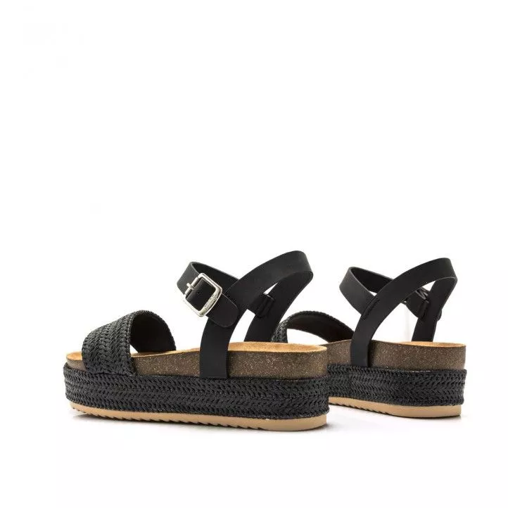 Sandalias plataformas Mustang lana con efecto yute