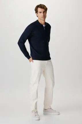Selected Jersey con cuello polero y media cremallera confeccionado con algodón orgánico.