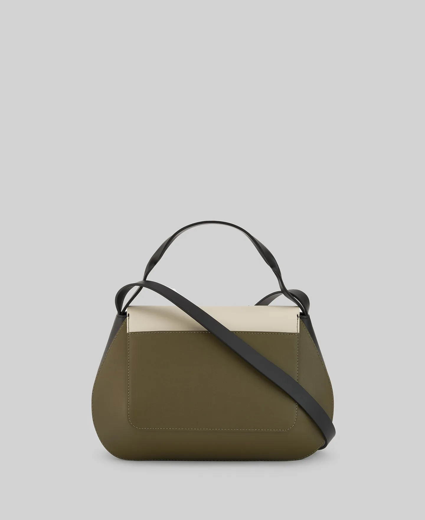 Tricolor responsible leather bag woman