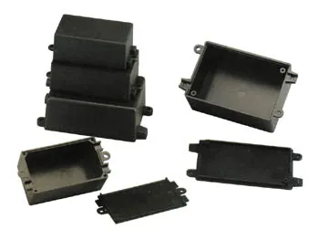 UTILITY BOX WITH MOUNTING HOLES AND CABLE OUTLETS - BLACK - 65 x 38 x 27 mm