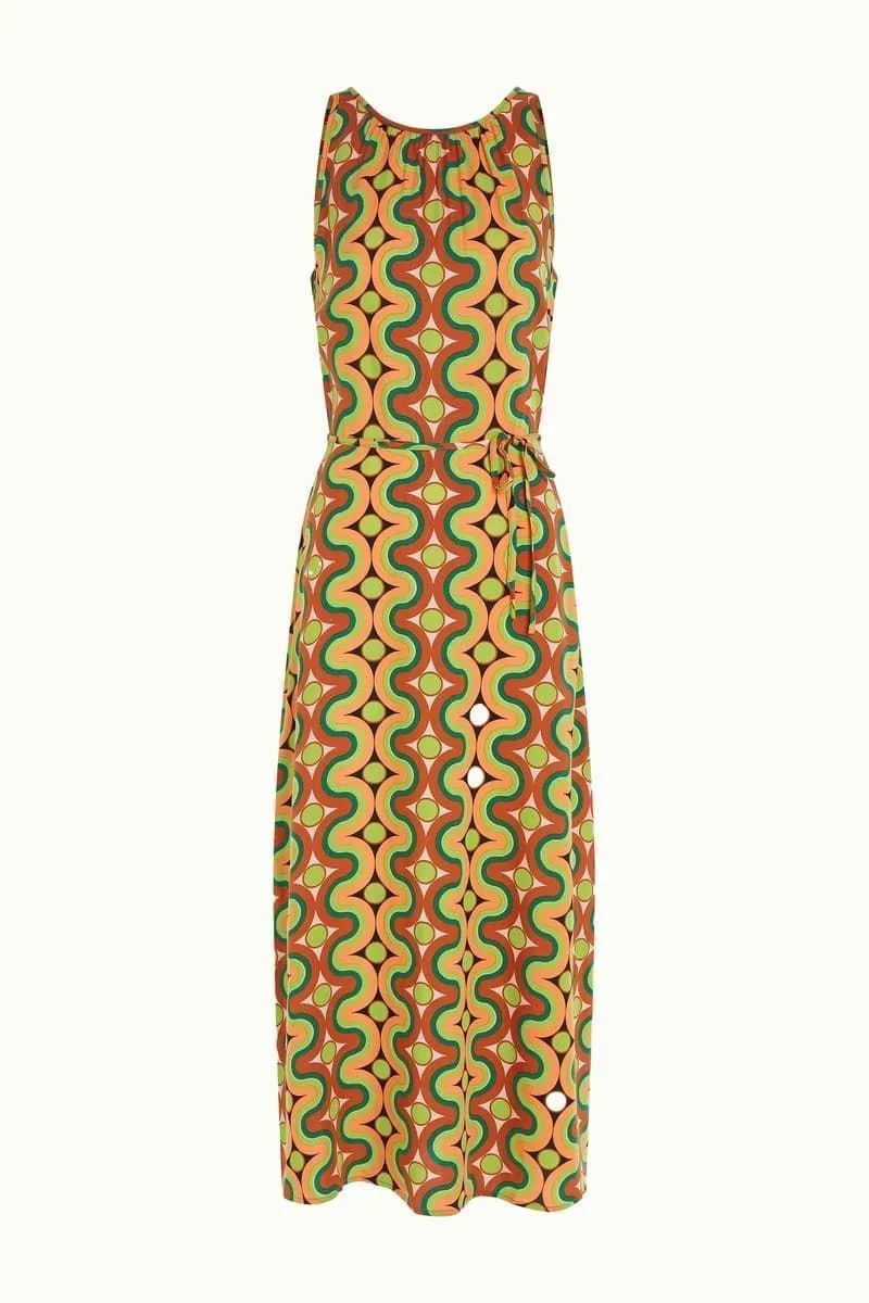 Vestido midi color avellana Kizko (King Louie)